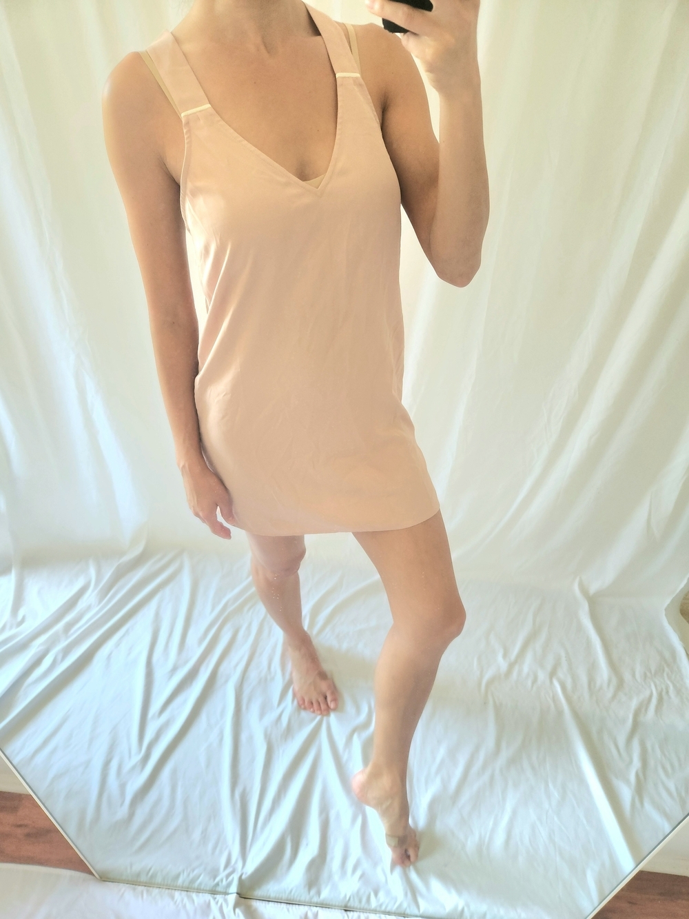 Negative Underwear Blush V-Neck Mini Slip Dress